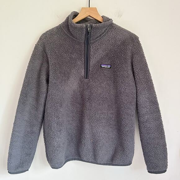 Patagonia Sherpa Quarter Zip Pullover Sweatshirt Size M Gray - Picture 1 of 6